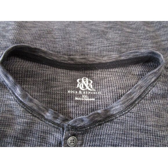 Rock Republic XXL Henley Charcoal Heather Metal Button Long Sleeve Thermal EUC - Picture 4 of 16